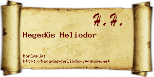 Hegedűs Heliodor névjegykártya